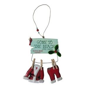 Cape Shore Christmas Ornament Hanging Santa  Suit Gone to the Beach Hawaii 4.5